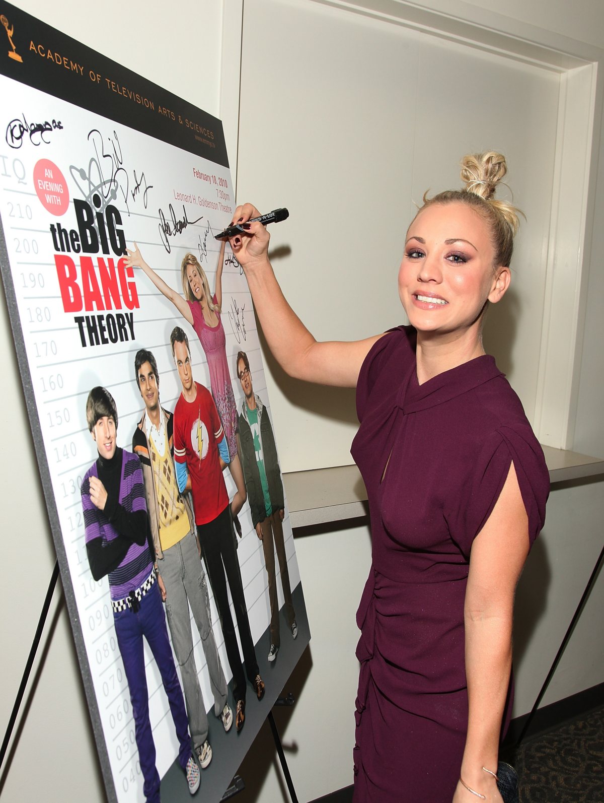 Kaley Cuoco attending the Academy of Television Arts Sciences at Leonard H Goldenson Theatre on February 18, 2010 