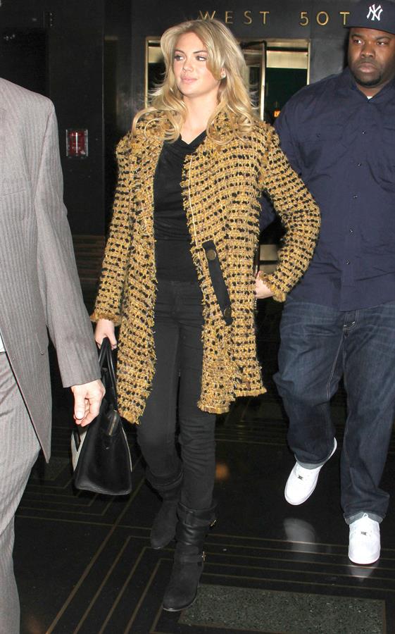 Kate Upton arrives at Late Night with Jimmy Fallon in NYC on February 25, 2013