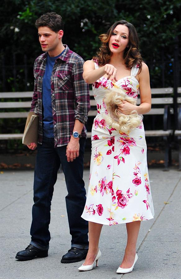 Katharine McPhee - On set of Smash in New York - August 17, 2012