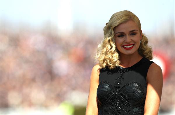 Katherine Jenkins Sings National Anthem during Grand National Day at Aintree Racecourse - Liverpool, Apr. 6, 2013 