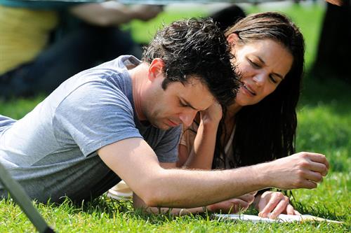 Katie Holmes Films  Mania Days  in Washington Square Park (May 21, 2013) 