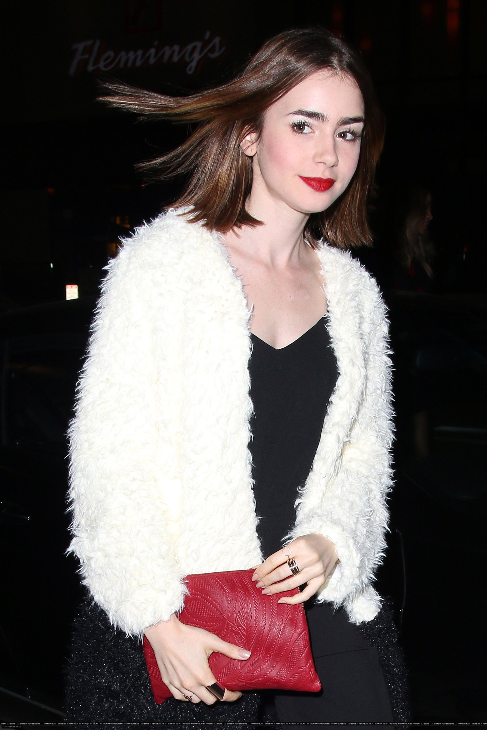 Lily Collins Hakkasan restaurant candids in Beverly Hills, October 10, 2013 