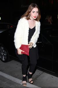 Lily Collins Hakkasan restaurant candids in Beverly Hills, October 10, 2013 