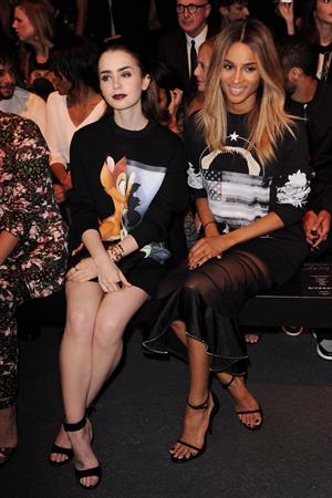 Lily Collins Givenchy Show Fashion Week 9/29/13