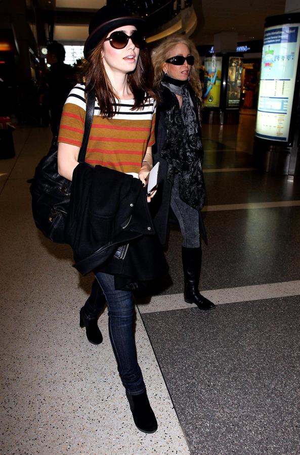 Lily Collins LAX airport in Los Angeles, March 4, 2013 