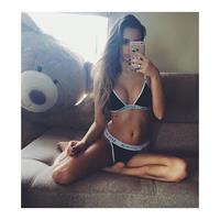 Paulina Mikolajczak in lingerie taking a selfie