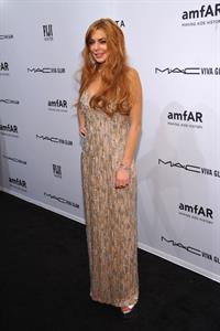 Lindsay Lohan amfAR New York Gala To Kick Off Fall 2013 Fashion Week on February 6, 2013