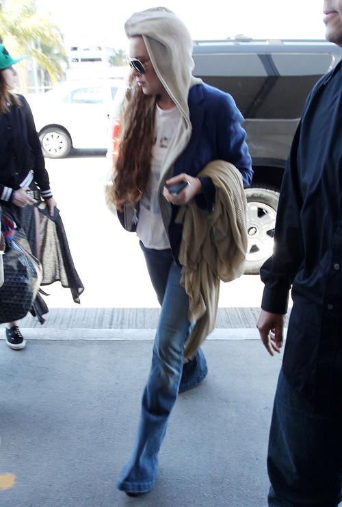 Lindsay Lohan at LAX Airport 4/18/13