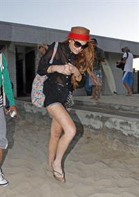 Lindsay Lohan - arriving to the beach in Malibu - August 12, 2012