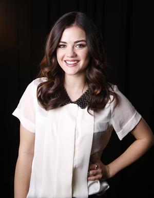 Lucy Hale posing for Carlo Allegri portraits in New York City - November 20, 2012 
