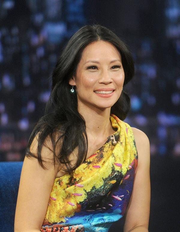 Lucy Liu Late Night with Jimmy Fallon in NYC 1/29/13 