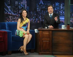 Lucy Liu Late Night with Jimmy Fallon in NYC 1/29/13 
