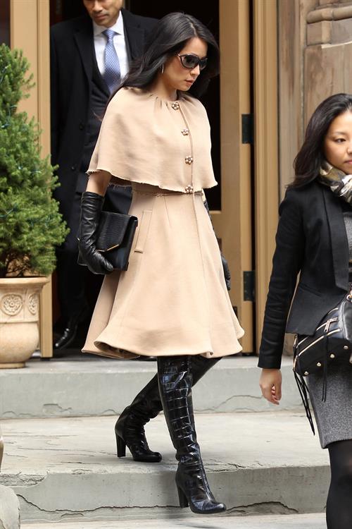 Lucy Liu leaving her apartment in NYC 12/13/12 
