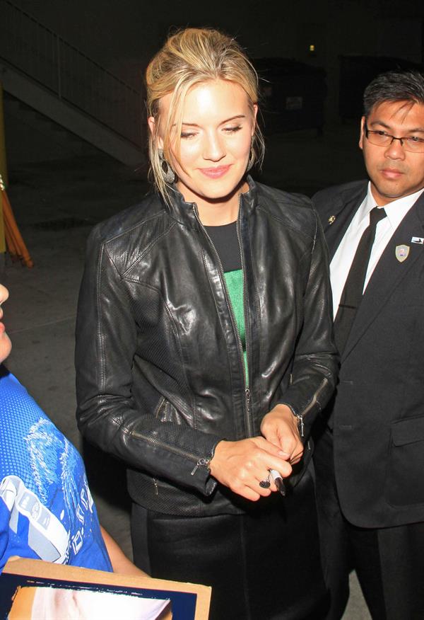 Maggie Grace  Greeting fans and signing autographs after filming a TV show in Hollywood - October 1, 2012 