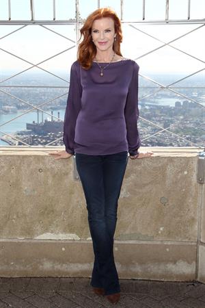 Marcia Cross Marcia Cross Lights The Empire State Building In Honor Of Plan International USA on October 10, 2012