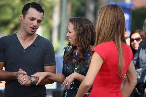 Maria Menounos on the set of Extra in LA on September 10, 2013