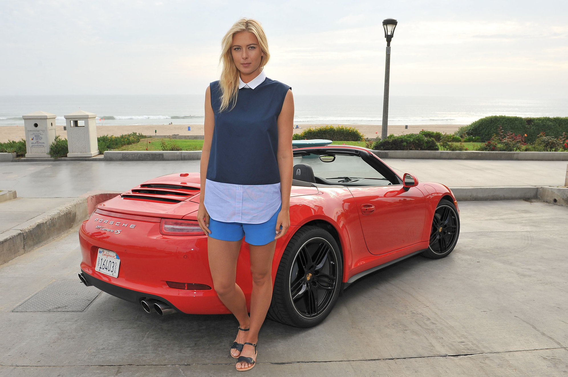 Maria Sharapova Pictures Maria Sharapova Porsche photoshoot in Manhattan Beach, California on July 11, 2013