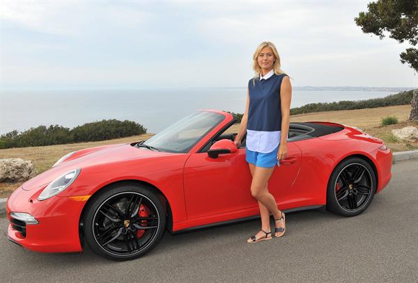Maria Sharapova Porsche photoshoot in Manhattan Beach, California on July 11, 2013 
