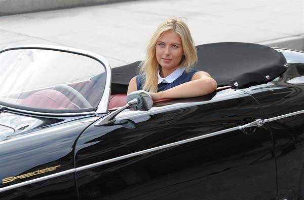 Maria Sharapova Porsche photoshoot in Manhattan Beach, California on July 11, 2013 