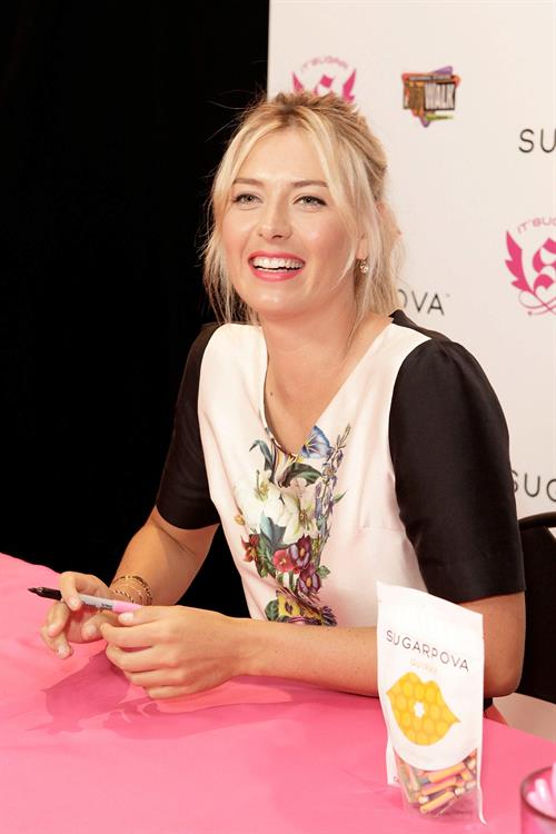 Maria Sharapova poses during Maria Sharapova launches her Sugarpova Candy Collection December 13, 2012 