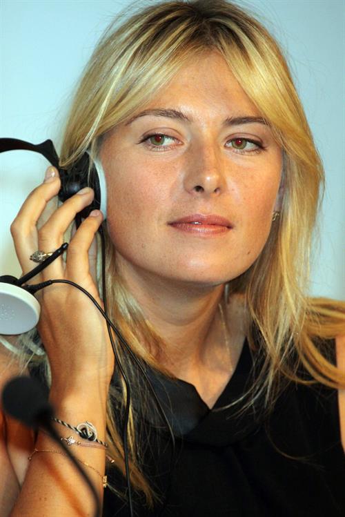 Maria Sharapova attends a press conference to present Saturday's exhibition match Milan November 30, 2012 