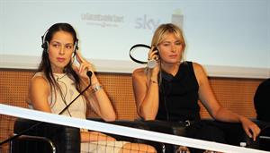 Maria Sharapova attends a press conference to present Saturday's exhibition match Milan November 30, 2012 