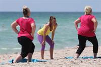 Michelle Heaton Filming a fitness show on Miami Beach, Florida (May 21, 2013) 
