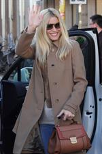 Michelle Hunziker Spotted at the Trussardi Cafe in Mailand on March 19, 2013