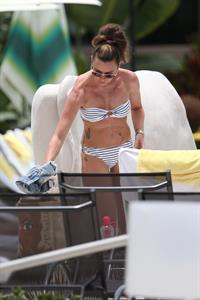 Michelle Heaton Filming a fitness show on Miami Beach, Florida (May 21, 2013) 