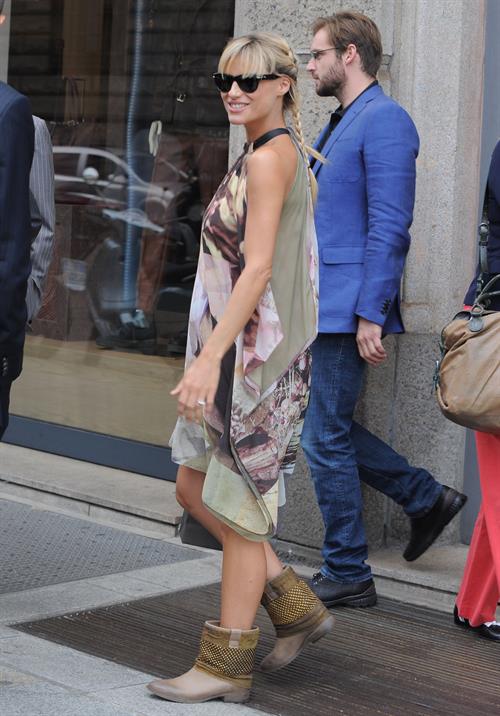Michelle Hunziker Pictures Michelle Hunziker Seen at Atelier Trussardi in Milan on June 27, 2013
