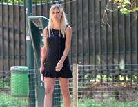 Michelle Hunziker at a Park in Milan August 29, 2013