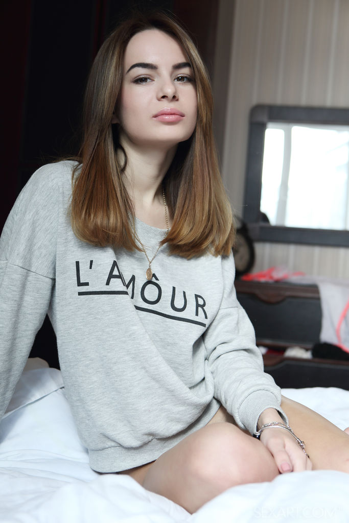 Debora A in  Ronzi  for SexArt - Debora A portrays a seductive coed showing off her libidinous personality in bed