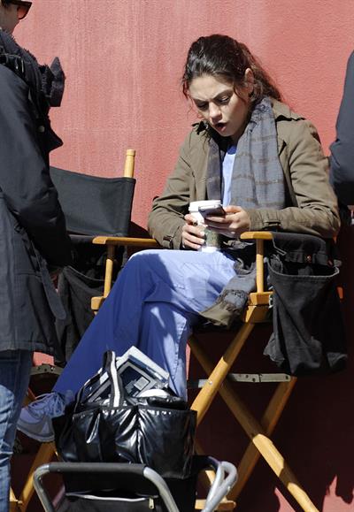 Mila Kunis on the set of The Angriest Man In Brooklyn in Hollywood (February 20, 2013) 