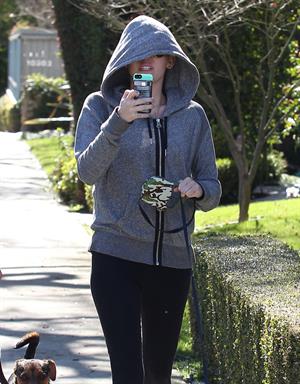 Miley Cyrus walking her dog in Studio City 1/28/13 