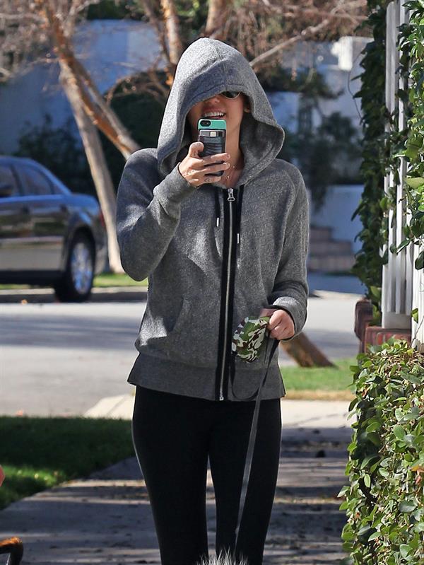Miley Cyrus walking her dog in Studio City 1/28/13 