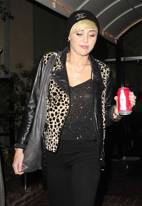 Miley Cyrus leaves recording studio in West Hollywood 10/10/12 