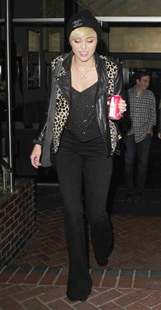 Miley Cyrus leaves recording studio in West Hollywood 10/10/12 