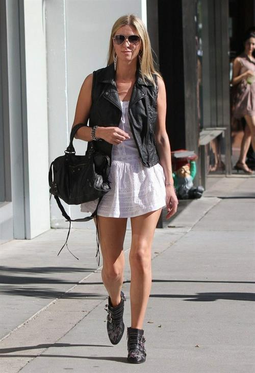 Nicky Hilton in a short white dress while shopping in Beverly Hills March 1, 2013 