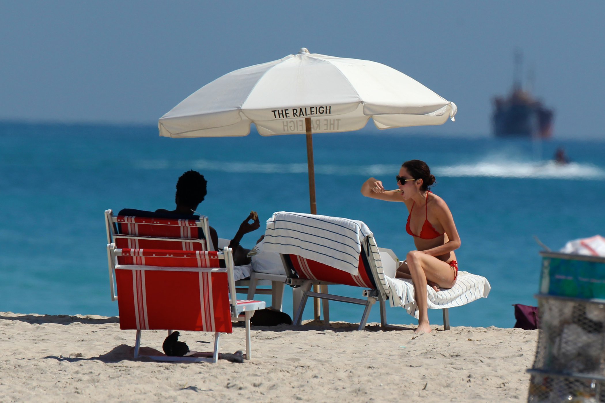 Nicole Trunfio bikini candids in Miami Beach 11/1/12