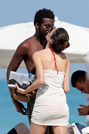 Nicole Trunfio bikini candids in Miami Beach 11/1/12