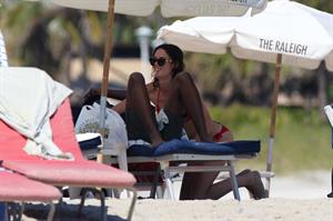 Nicole Trunfio bikini candids in Miami Beach 11/1/12