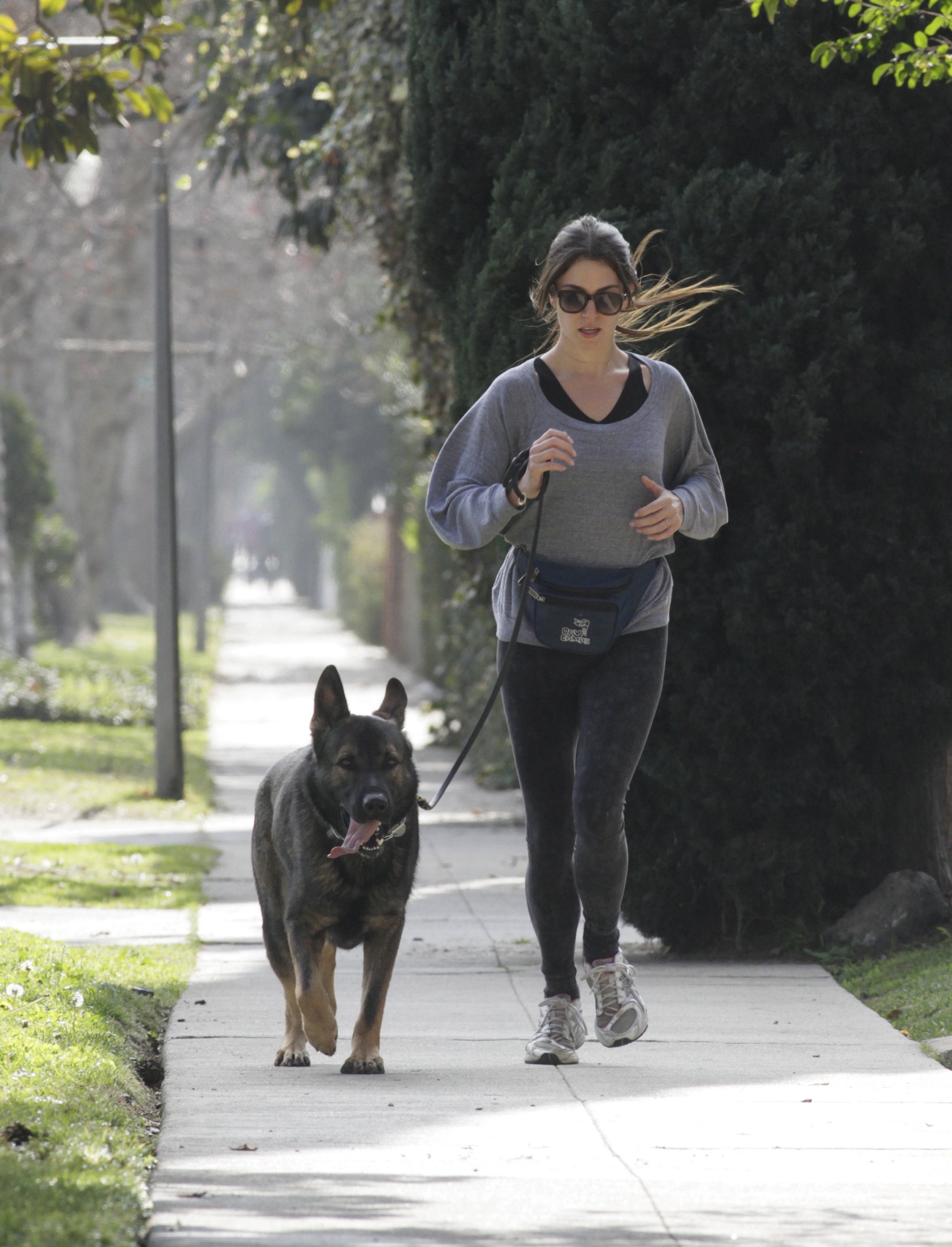 Nikki Reed jogging with her dog Enzo in Los Angeles on February 6, 2013
