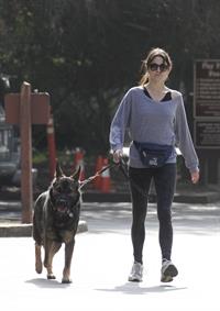 Nikki Reed jogging with her dog Enzo in Los Angeles on February 6, 2013