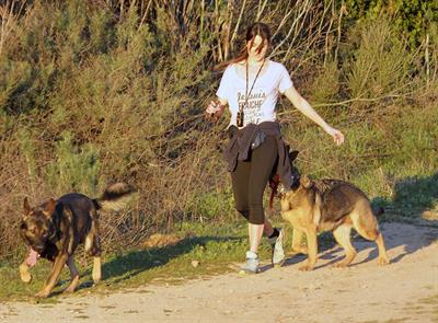 Nikki Reed walking her dogs in the Santa Monica Mountains (03.02.2013) 