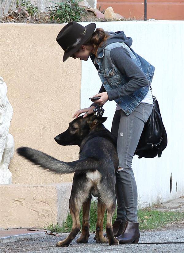 Nikki Reed Takes her dog out for a walk in Sherman Oaks, California (November 19, 2012) 