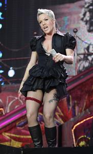 Alecia Moore (Pink) performing at the O2 Wireless festival in London on July 2, 2011
