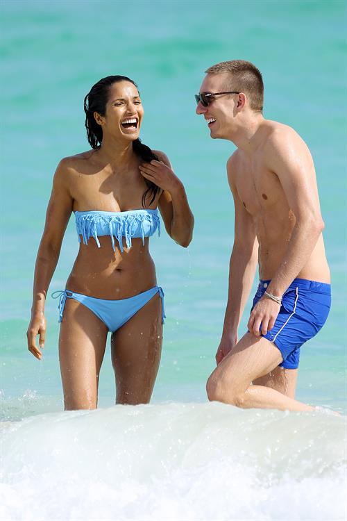 Padma Lakshmi Bikini Pictures Padma Lakshmi in a bikini on the beach in Miami, Florida - December 8, 2012