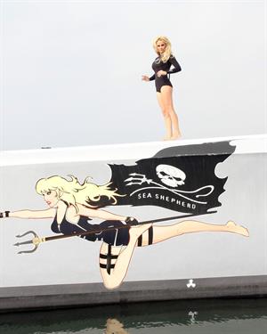 Pamela Anderson Launches Sea Shepherds Operation Zero Tolerance Whale Defense Campaign on November 2, 2012 