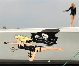 Pamela Anderson Launches Sea Shepherds Operation Zero Tolerance Whale Defense Campaign on November 2, 2012 