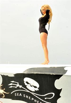 Pamela Anderson Launches Sea Shepherds Operation Zero Tolerance Whale Defense Campaign on November 2, 2012 